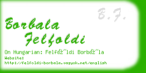 borbala felfoldi business card